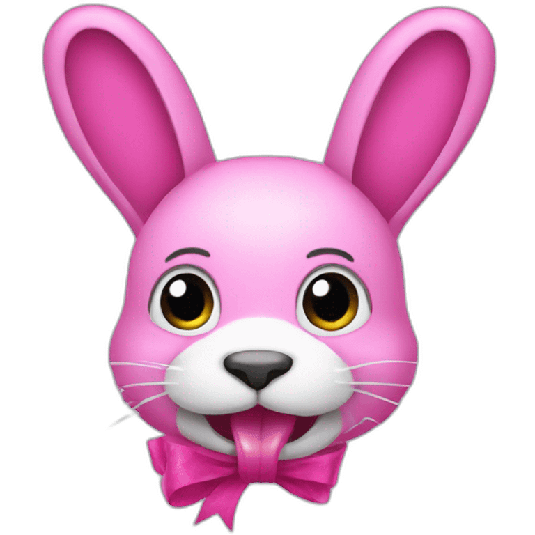 Pink rabbit streamer emoji