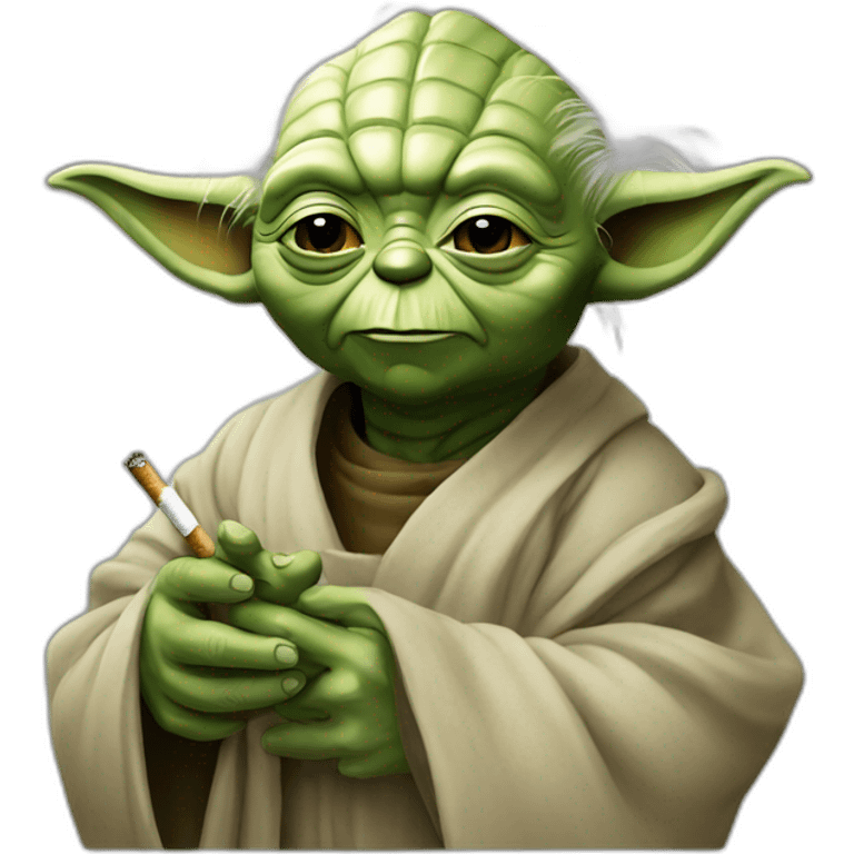 Yoda avec une cigarette emoji