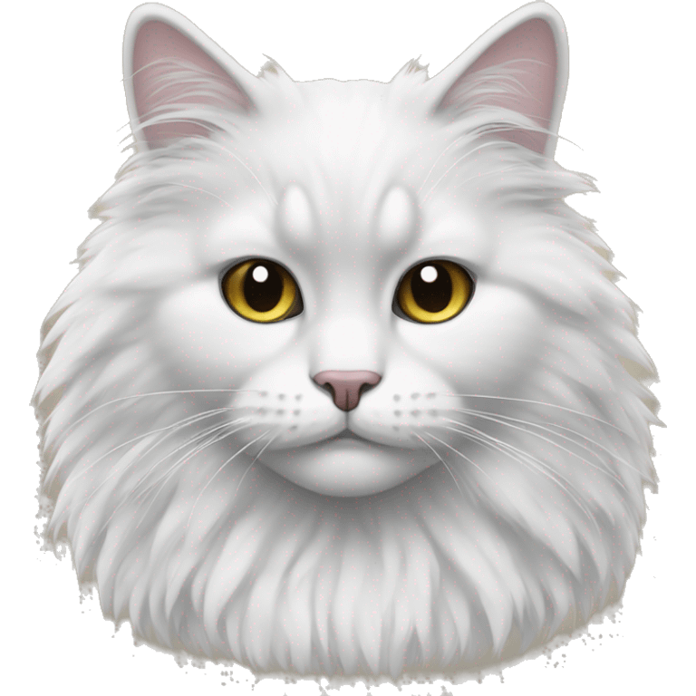 Black and white fluffy cat emoji