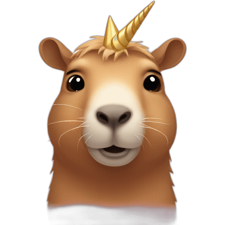 Capybara with a unicorn emoji