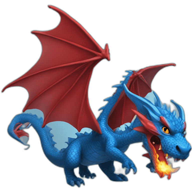 dragon firing with red blue color emoji