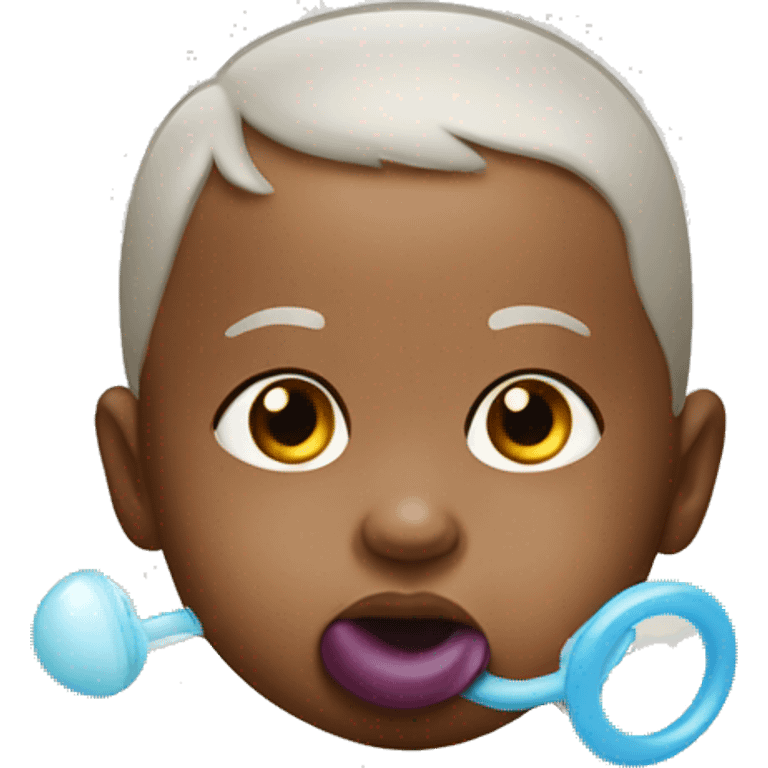 Baby with a pacifier in mouth emoji