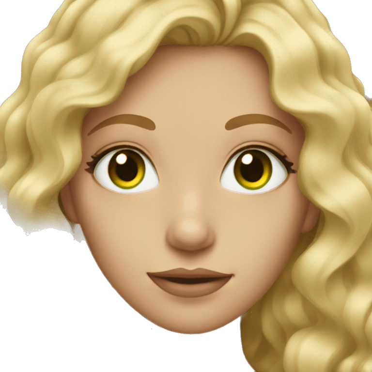 girl with wavy blonde hair and green eyes emoji