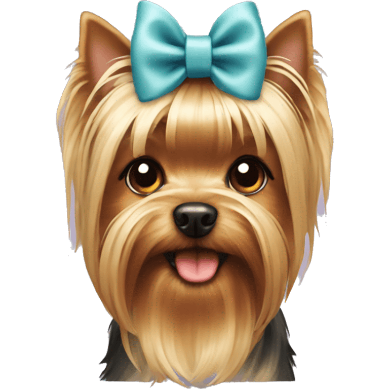 Yorkshire Terrier with a bow  emoji