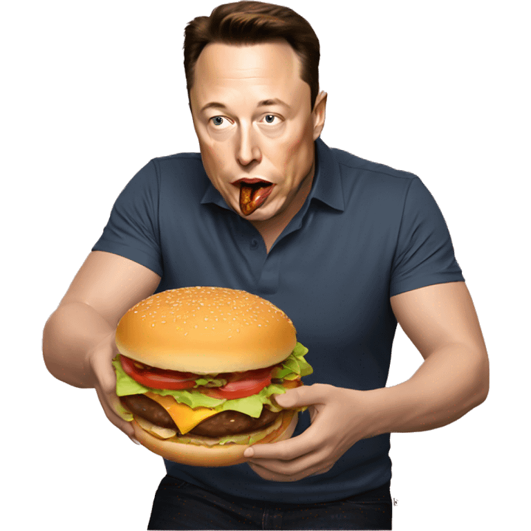 Elon musk eating a burger emoji