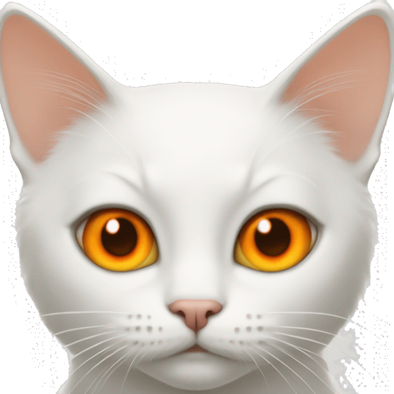 White cat with orange eyes  emoji