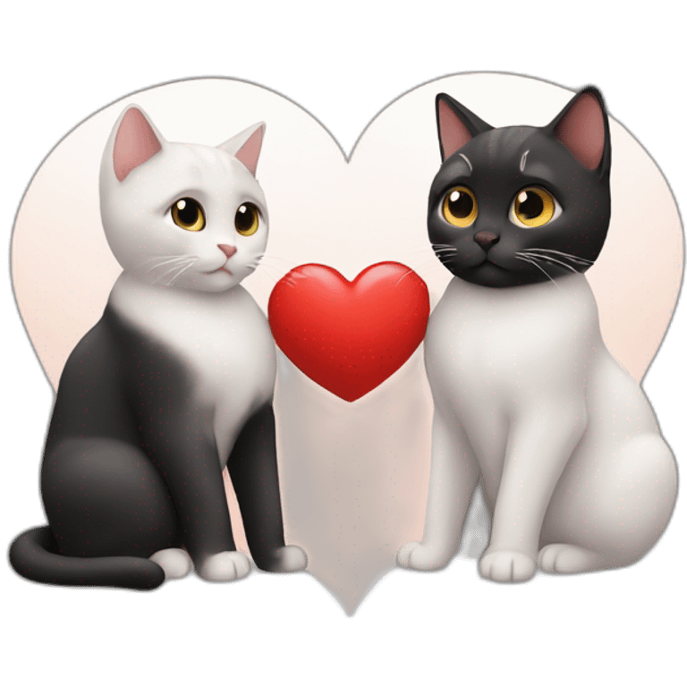 2 cats heart emoji