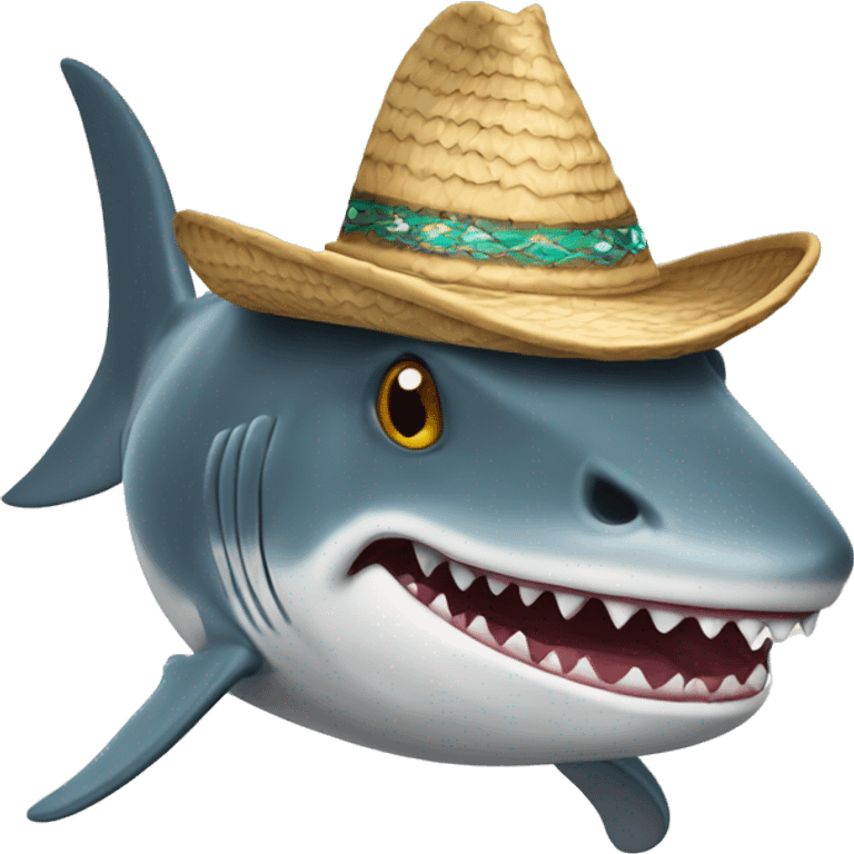 Tiburón con sombrero de Copa emoji