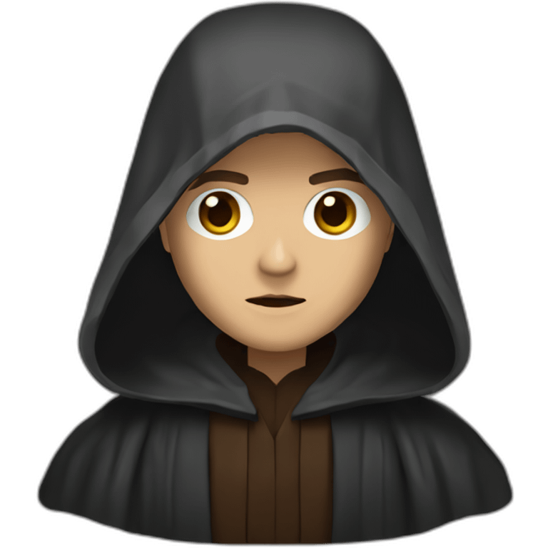 Dark side anakin skywalker (sith eyes) (brown hooded robe) (portrait, front facing) emoji