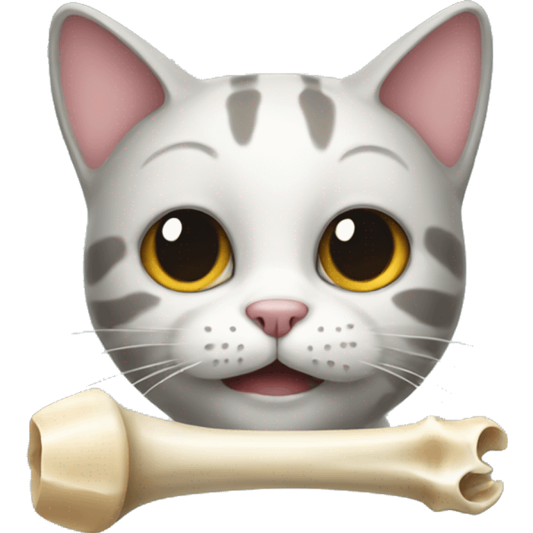 a cat with bone emoji