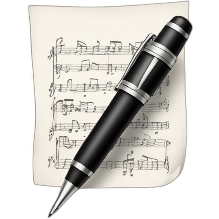 Pen writing music emoji