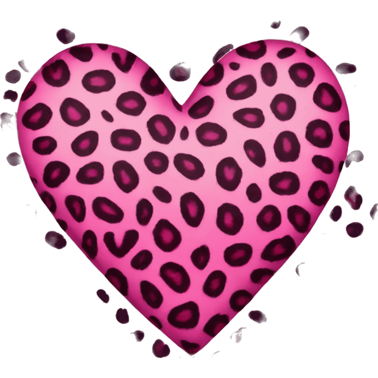 a pink leopard print heart emoji