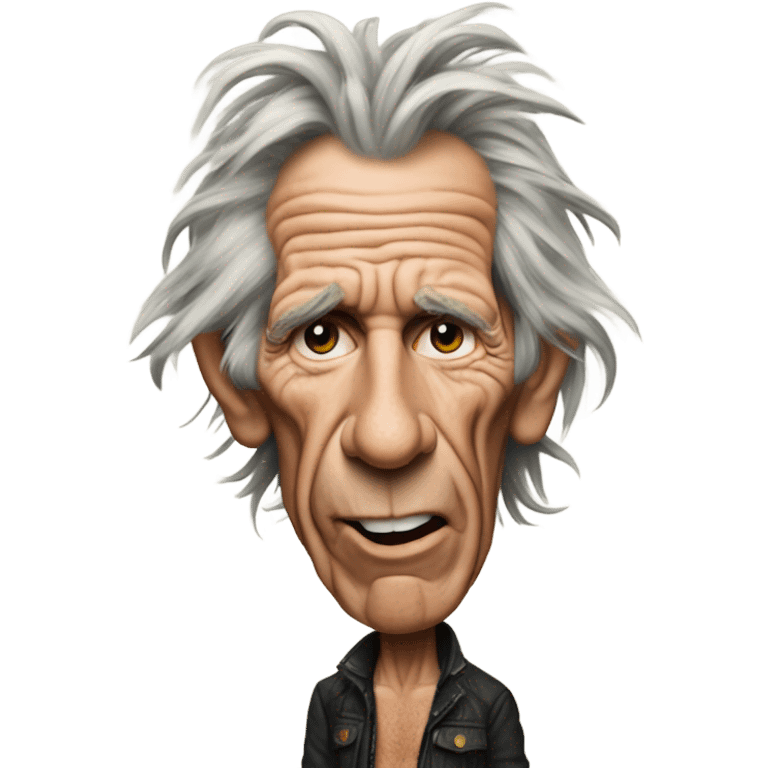 Keith Richards cinta en la cabeza, lauhing out loud emoji