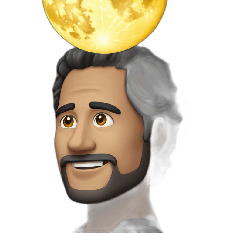 Hombre en la luna cerca del sol emoji