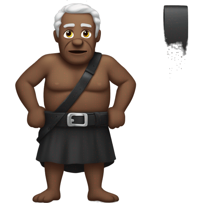 black buff old man holding a belt  emoji