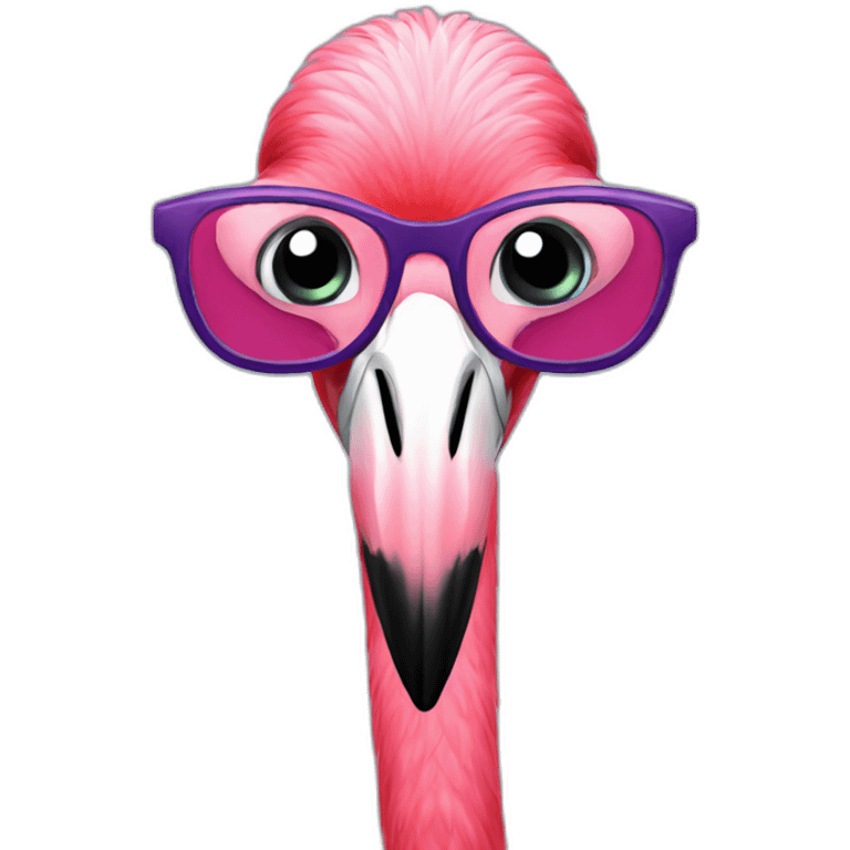 flamingo with glasses emoji