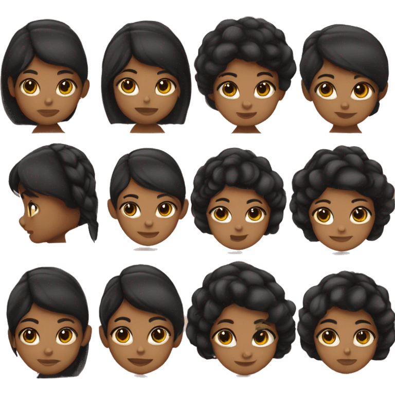 Niña guera, con Cabello negro y corto  emoji