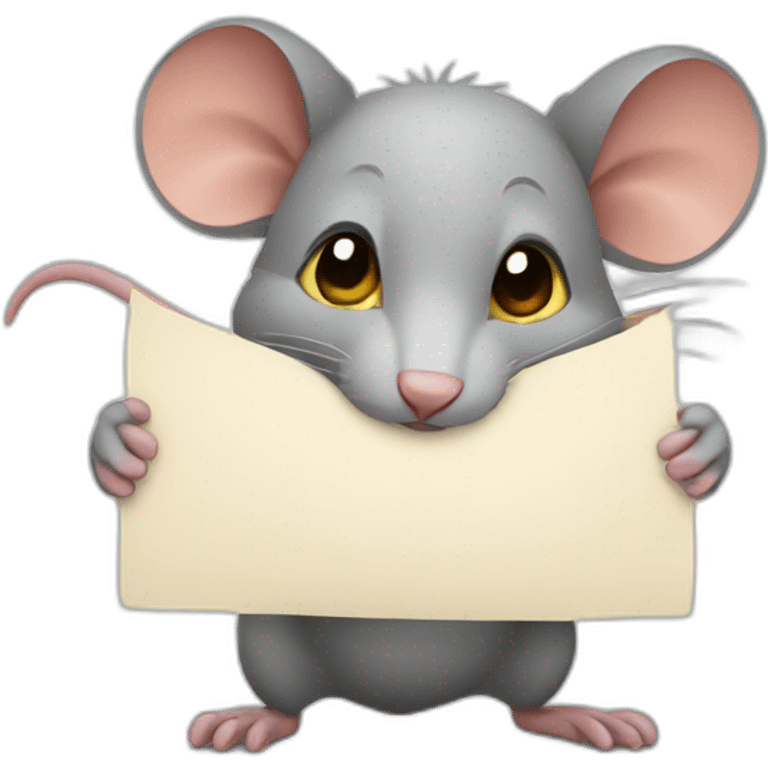 rat with a sheet of paper emoji