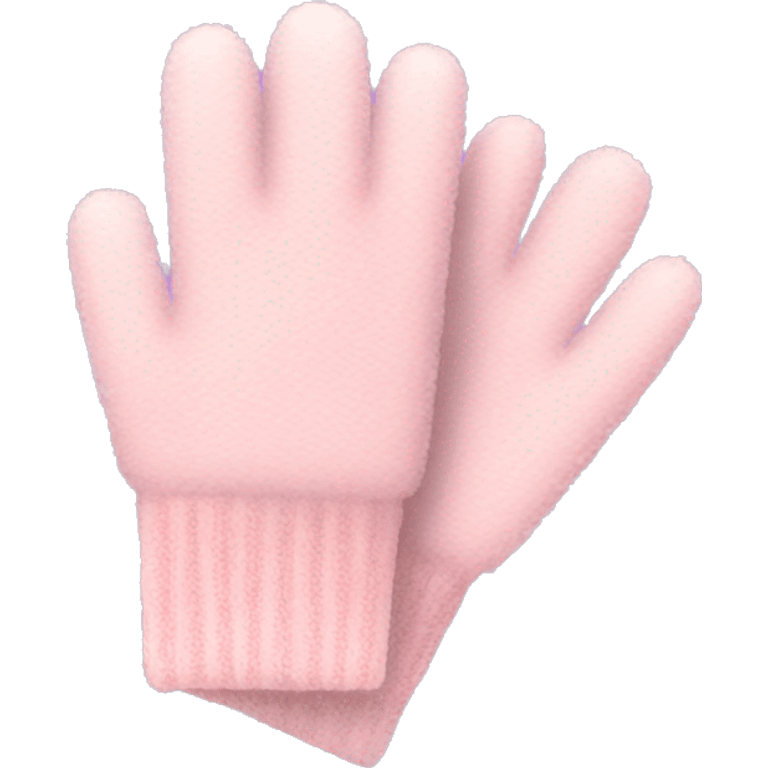 light Pink winter gloves that are fuzzy emoji