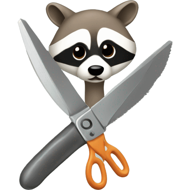 Raccoon Fungi Scissors emoji