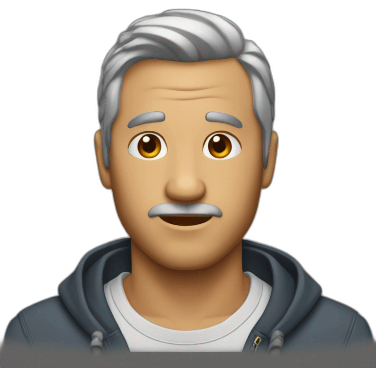 Hombre de cincuenta años pelo corto muy canoso emoji