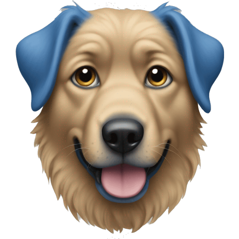 A blue dog emoji