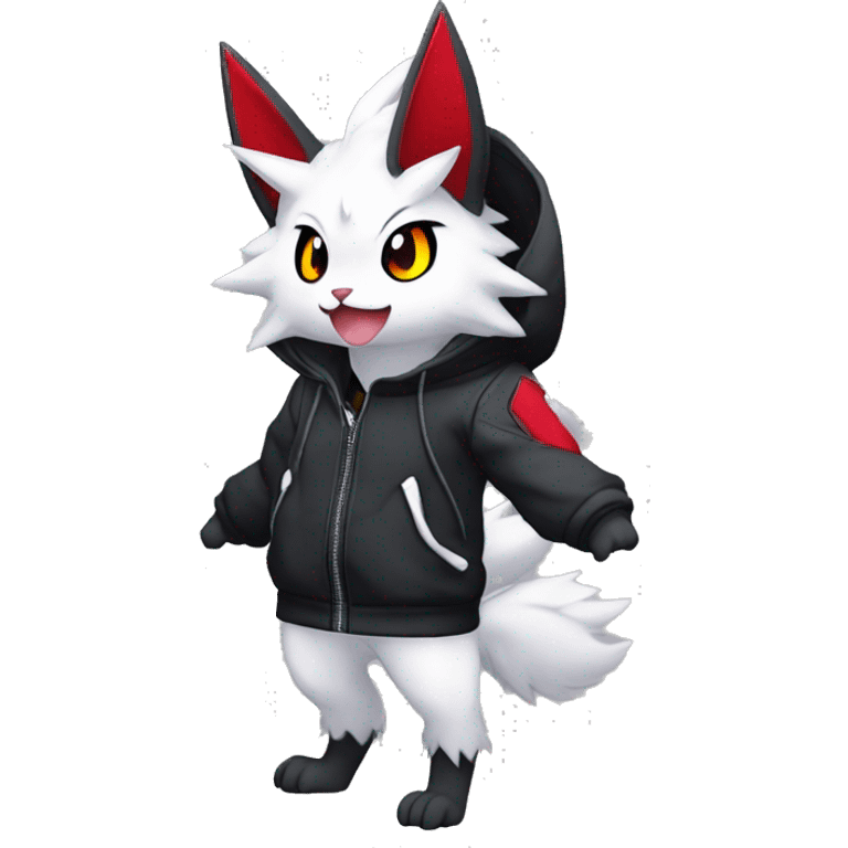 Dark Anthro Cool Kawaii Litten-Absol-Zangoose-Pokémon Punk Techwear Hoodie Cargo Collar emoji