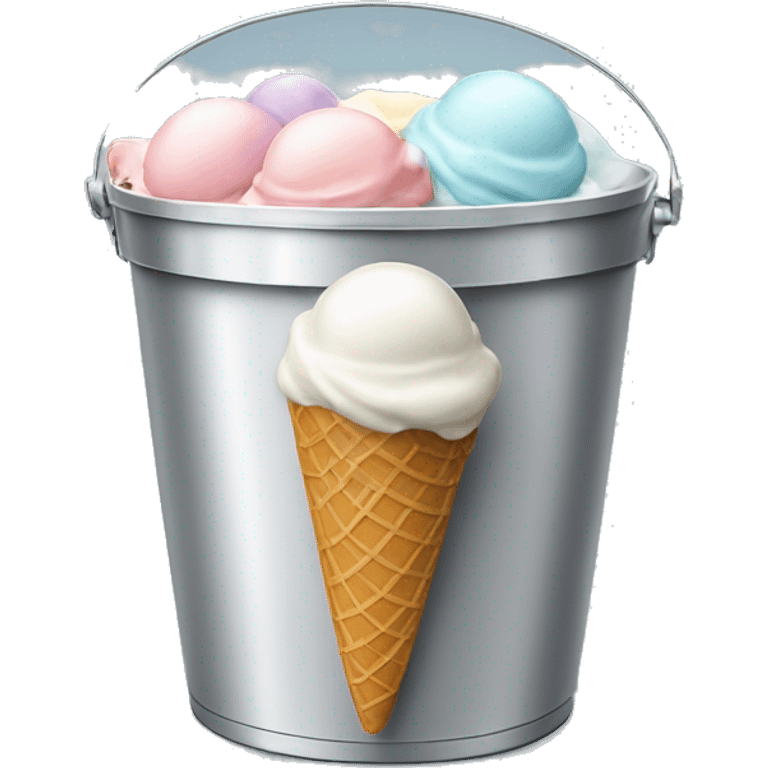 Realistic ice cream bucket isolated. emoji