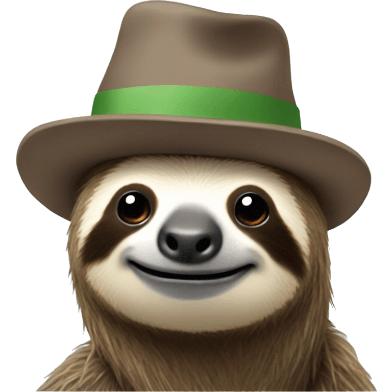 Sloth wearing a hat emoji