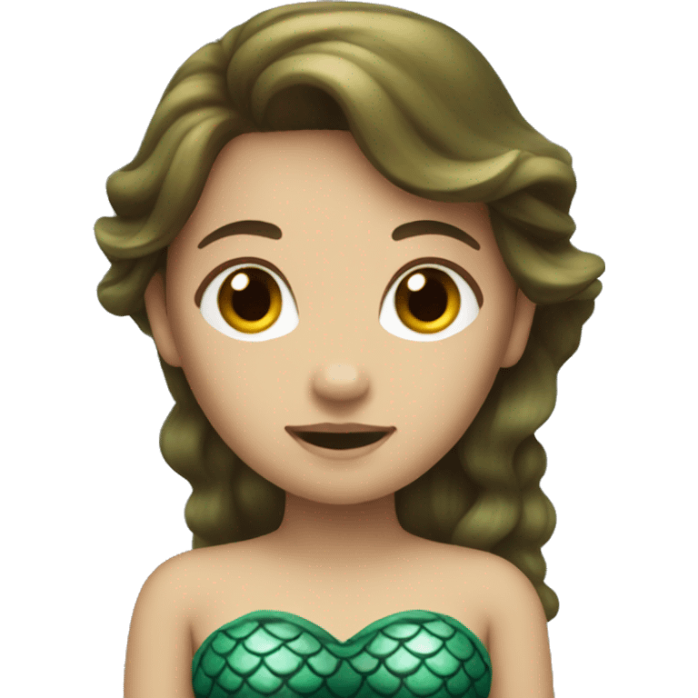 Mermaid, green yes, brown hair emoji