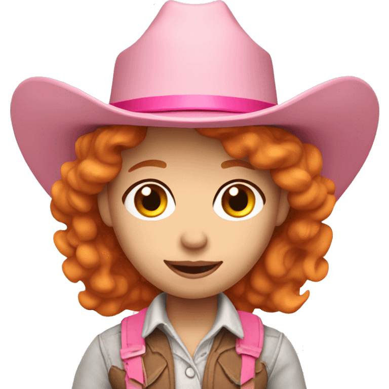 Ginger white girl with pink cowboy hat emoji