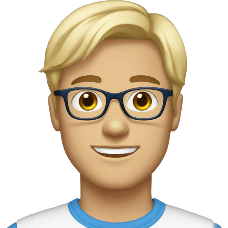 20 year old man blonde hair blue eyes wearing glasses  emoji