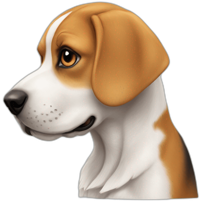 Chien beagle avec fille emoji