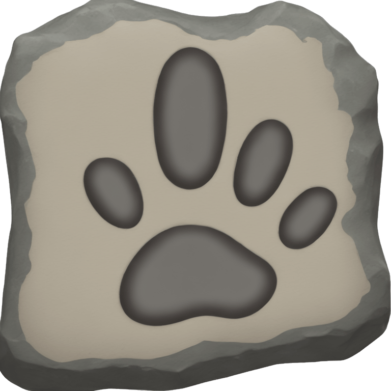 cat paw rock on hand symbol emoji