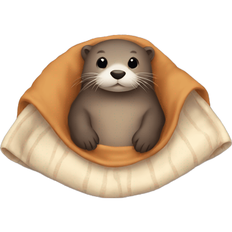 otter cozy in blanket emoji