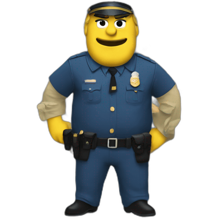 Chief Clancy Wiggum eat a donuts emoji