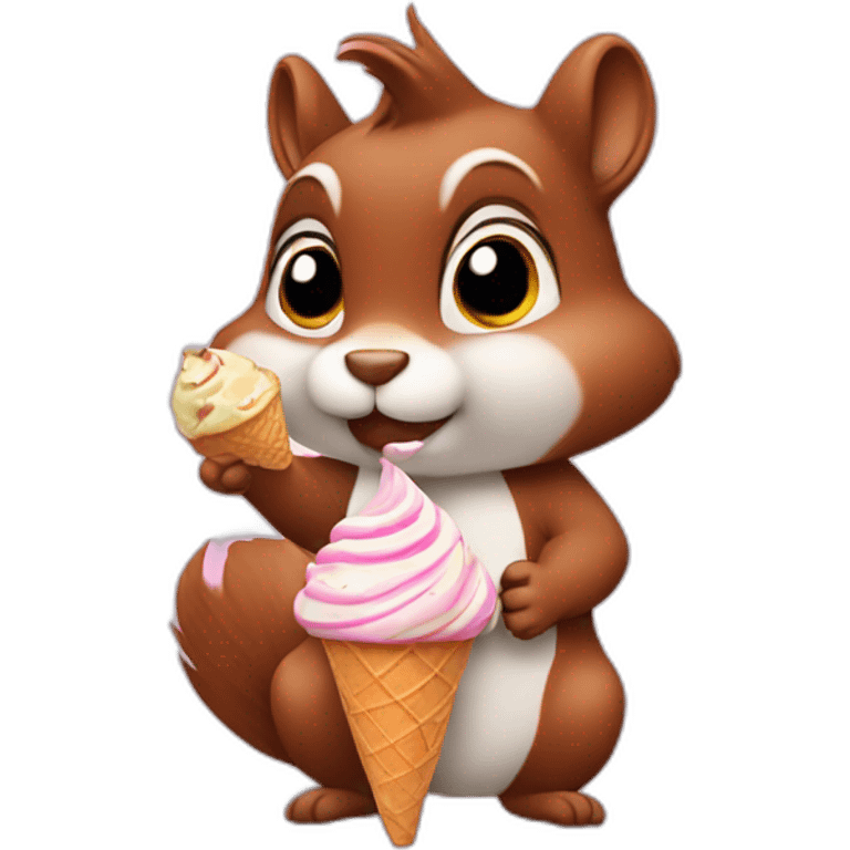 Squirrel with ice cream emoji