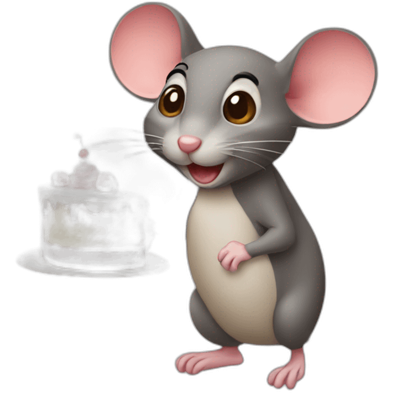 Mouse with cake emoji