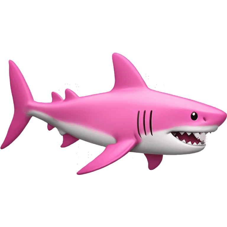 pink with shark emoji