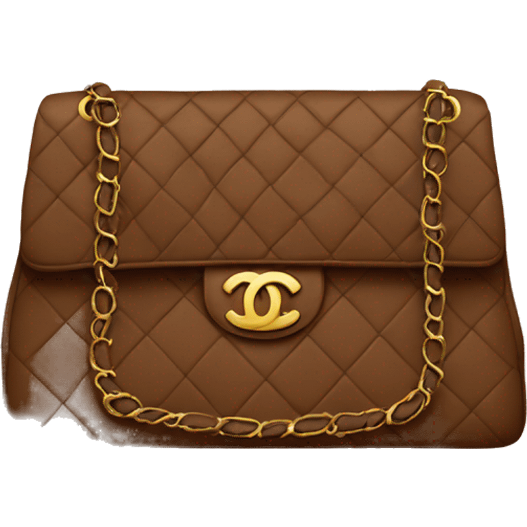 a brown Chanel purse emoji