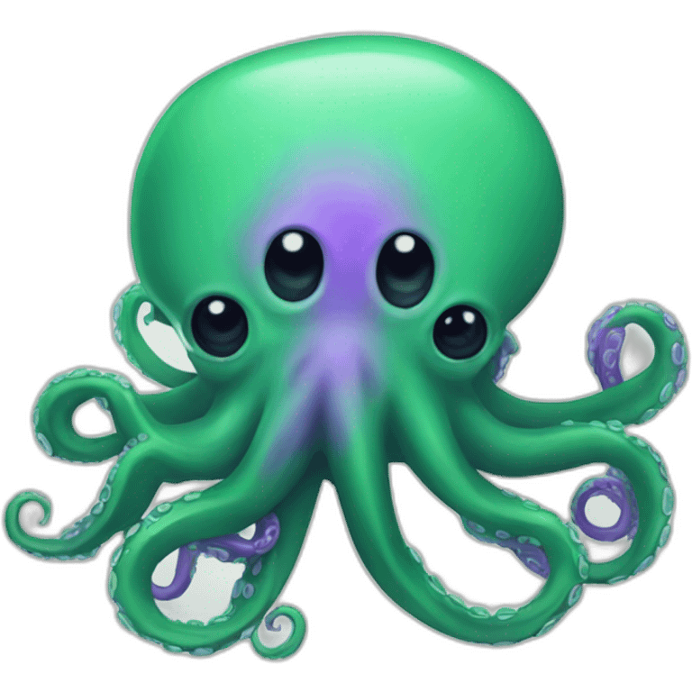 Green & purple octopus emoji