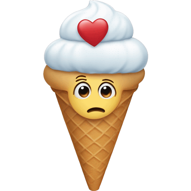 make a icecream cone where the top is a kissing emoj
 emoji