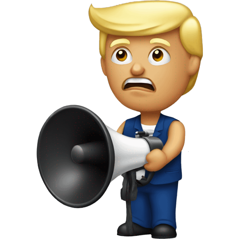 trump holds loudspeaker emoji