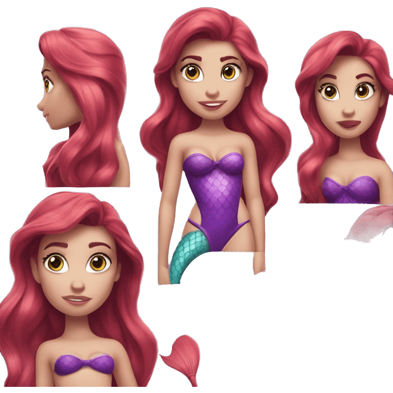 The little mermaid Ariel. Purple bikini top. Blue eyes emoji