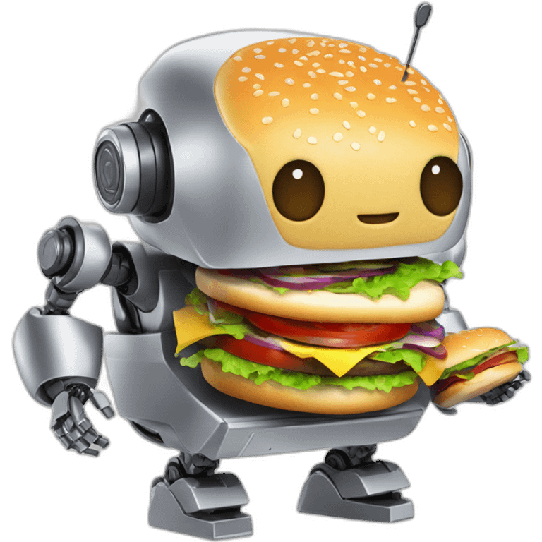 ROBOT COMIENDO HAMBURGUESA emoji