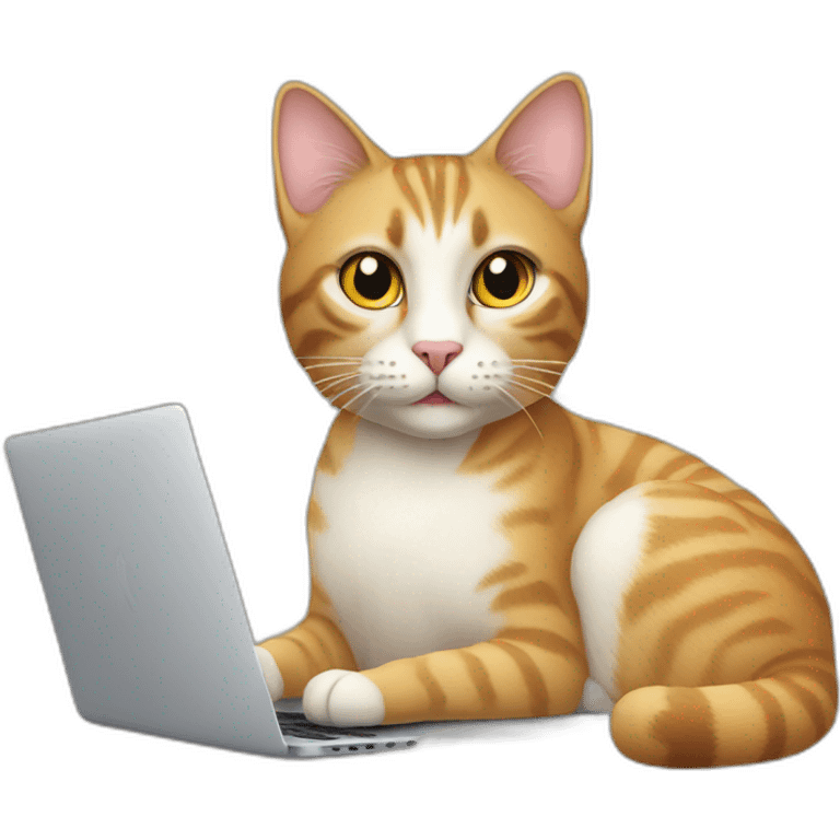 A cat with a Macbook emoji