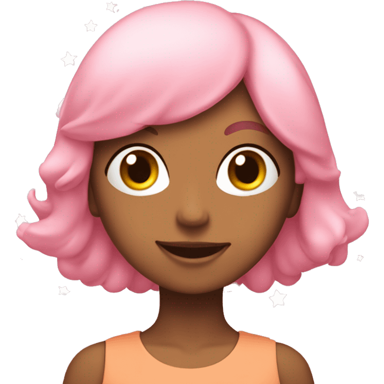 Um coração rosa claro com estrelas  emoji