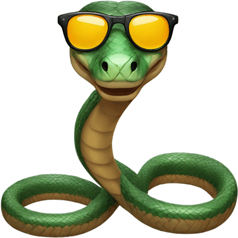 A snake wearing sunglasses  emoji