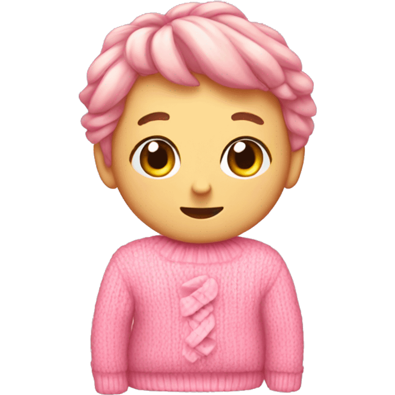 cute pink sweater with ribbon boy emoji