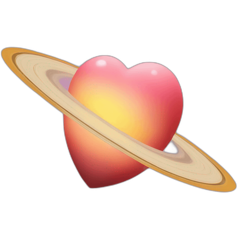 Heart shape Saturn emoji